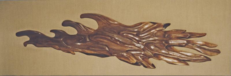 Jaguars.jpg - "Jaguars Speeding" - by Colin Etherington Walnut - 9" by 22"