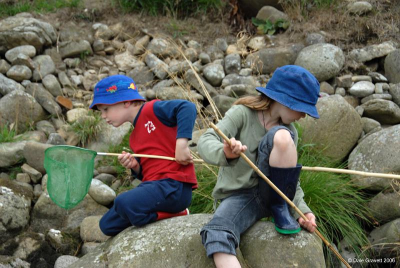 Andy-063.jpg - "Fishing"  - by Dale Gravett.  Fishing in Long Preston Beck