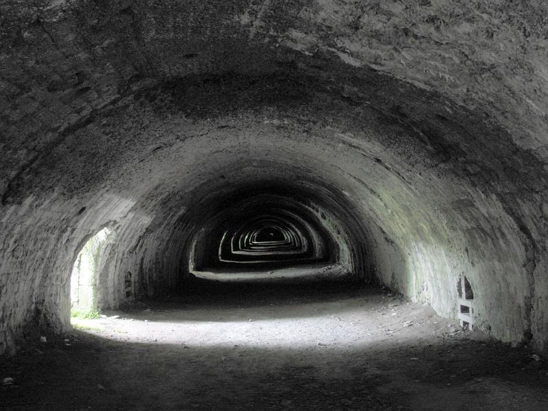 Hoffman-Kiln-0301.jpg - "Inside the Hoffman Kiln"  - by Gavin Dewar. This shows one leg of the oval kiln. It is by the quarry at Stainforth Scar, near Settle.