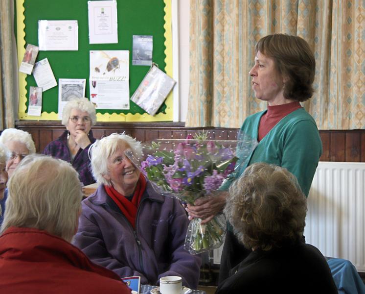 Jackie_bouquet.jpg - Jackie was presented with flowers as a token thank you for all her hard work.