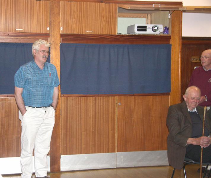 jamie_1.jpg - Jamie Guest relates how the model evolved from a short test track  to the 40ft exhibition model over a period of sixteen years.  He says that now it is retired as an exhibition layout, he is delighted that the station part has found a permanent home.