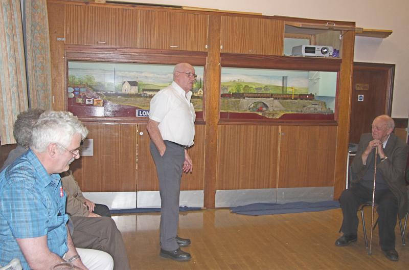 speech_1.jpg - Paul Brearley - Chairman of the Wakefield Railway Modellers' Society - talks about the model.